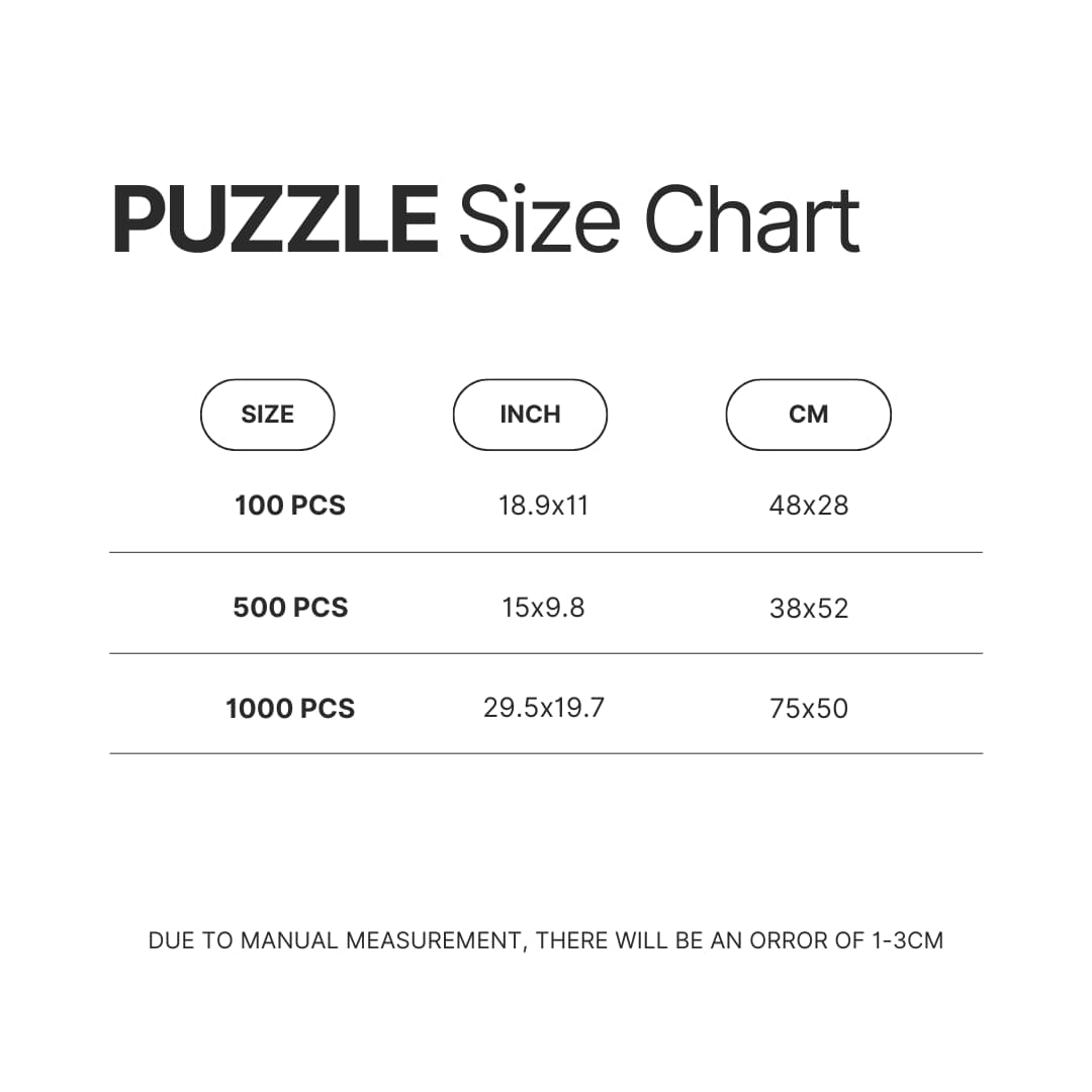 Puzzle Size Chart - Andrew Tate Shop